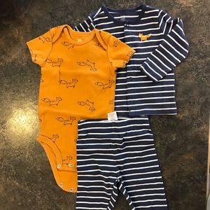 Blue, white, and orange 9M just one you by carters outfit